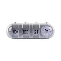 Budík Retro Tube Calendar Flip Karlsson KA6045SI, 10cm